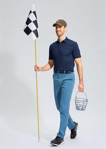 Image of Pudolla Men's Golf Pants Stretch Work Dress Comfy Pants 30 inch /32 inch /34 inch Lightweight Quick Dry Casual Slacks Trousers with Pockets