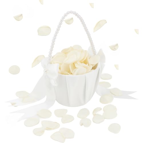 TIOSRU Flower Girl Basket with 300PCS Rose Petals...