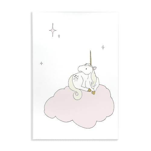 'Casual Unicorn Laying on Cloud Watching'| Wall Plaque Art