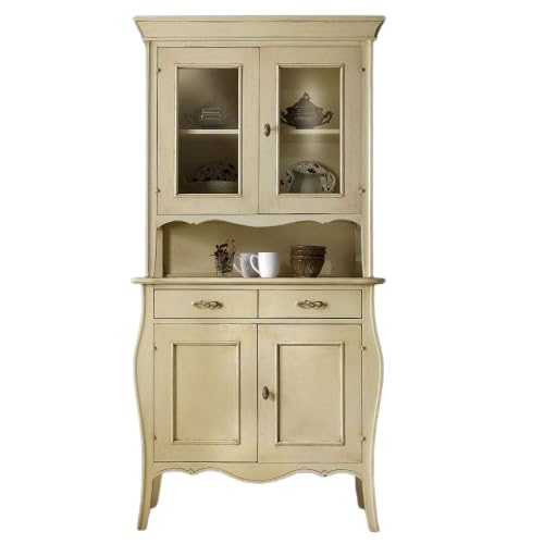 Gambe, cornici, piano, facciate dei cassetti e porte: legno massello. Fianchi e fondo: pannello in multistrati impiallacciato. Schienale e fondi dei cassetti: compensato.