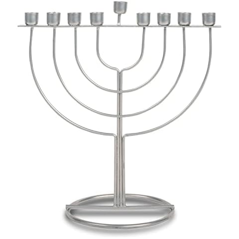 Sleek Wireframe Silver Chanukah Menorah by Ner Mitzvah Cover