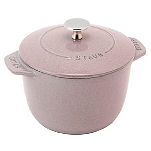 Staub La Cocotte de GOHAN 40508-854 Chiffon Rose M 6.3 inches (16 cm) Rice Pot, 2 Pieces, Cast Iron Pot, Rice Cooker (Genuine Japanese Product with Serial Number)