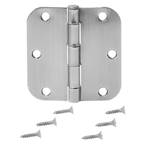 Amazon Basics Rounded 3.5 Inch x 3.5 Inch Door Hinges, 18 Pack, Satin Nickel by Amazon Basics - Image 3