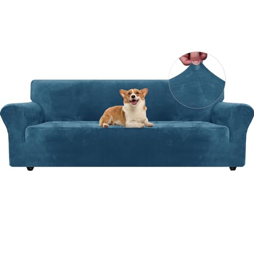 Ystyle Housse de Canapé en Velours 4 Places, Universelle Sofa Cover avec Accoudoirs, Protection Canapé Chat Chiens Griffures, Housse pour Canapé Extensible...