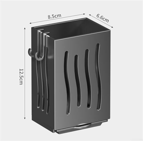 Jayruit Cutlery Holder, Wall Mounted Kitchen Drying Rack Cutlery Holder Storage Boxes With Drip Tray Cutlery Drainer Utensil Organiser For Table And Kitchens (Black) - Image 3