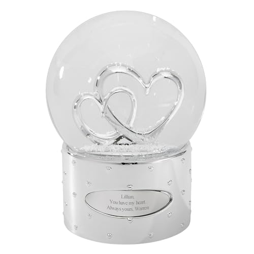 THINGS REMEMBERED Engraved Two Hearts As One Snow Globe (Free Customization)