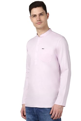 Image of Peter England Men Cotton Regular Fit Everyday Festive Solid Short Kurta