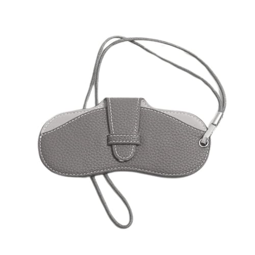 Image of FASHIXD Glasses Case Portable Travel Sunglass Case with Lanyard Eyeglass Pouch Bag Sunglass Holder for Purse For Women Men (Classic-Grey)