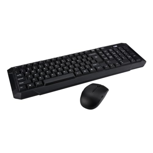 Combo inalámbrico ergonómico negro de teclado y ratón de estructura equilibrada