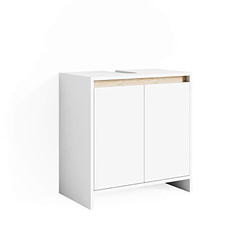 Vicco Mobile base per lavabo Emma, Bianco/Sonoma