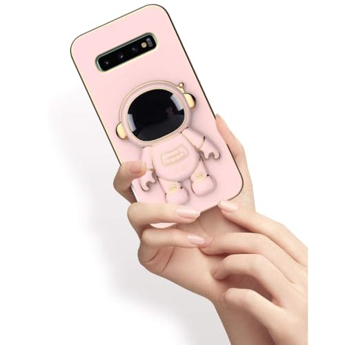 Image of for Samsung Galaxy S10 Plus Case Cute 3D Astronaut Stand Design Camera Protection Shockproof Soft Back Cover (for Samsung Galaxy S10 Plus, Pink)