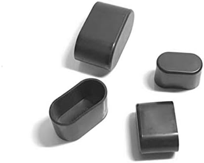 Clear Table Chair Leg Mat -10pcs Non-Slip Oval Table Chair Leg Caps Foot Protection Bottom Cover Pads Wood Floor Protectors (Color : Black+White, Size : 25X50MM)