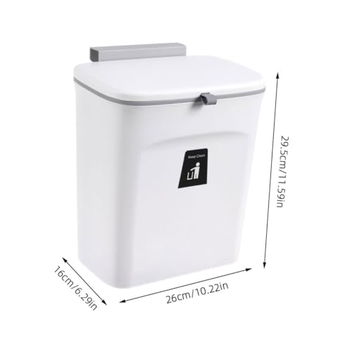 Caneca de basura rectangular blanca para colgar en pared miniatura 2