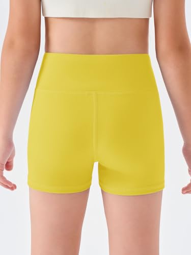 Image of Haloumoning Girls Athletic Shorts Kids High Waisted Yoga Dance Biker Shorts Comfy Gymnastics Shorts 5-14Y