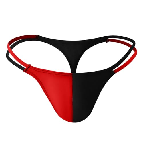 Nylon Low Rise Underwear Briefs for Men T-Back G-string Thong Soft Thin Strap Underpants Black