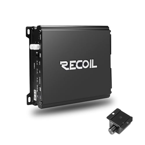 Recoil DI600.1 Class-D Car Audio Mono-Block Subwoofer Amplifier, 1200 Watts Max Power, 2/4 Ohm Stable, Mosfet Power Supply, Remote Bass Knob Included