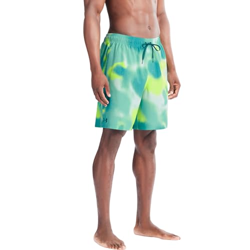 Image of Under Armour Men's Compression Lined Volley Swim Trunks, UPF 50+ Sun Protection, Drawstring Closure & Elastic Waistband