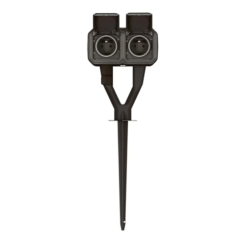Piquet de jardin étanche 2 prises précâblées pour extérieur sûr - 2