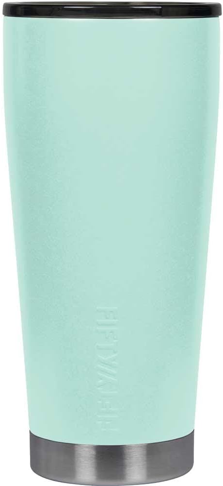 FIFTY/FIFTY Double Wall Vacuum Insulated Travel Tumbler, 20oz/591ml, Cool Mint