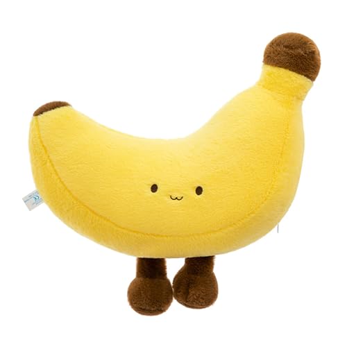 PlüSchtier Stofftier Banane,Gelbe Banane Kawaii Kissen Langes,PlüSch Bananen Kissen Obst GefüLlte Baumwolle PlüSchtier, Lustiges Frucht Design,Zimmerdekoration,Dekokissen Mit SüßEn FüßChen (23cm)