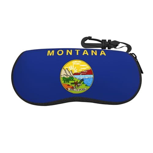 BBEXJIGY Montana State Flag Print Ultra Light Portable Soft Shell Glasses Case Stylish Sunglasses Case Unisex