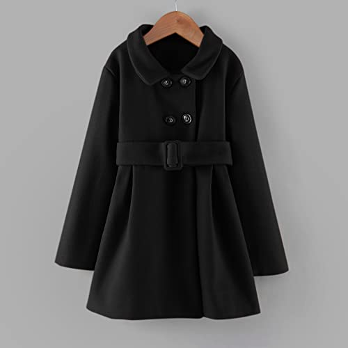 Toddler Baby Girls Classic Wool Blend Coat Winter Double Breasted Trench Coat Outwear Pea Coat Jacket3
