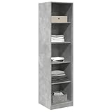 Assemblage requis : oui Tomostar Armoire Penderie, Armoire Dressing Meuble de Rangement Placard pour Vêtement Garde-Robe Gris béton 50 x 50 x 200 cm Aggloméré