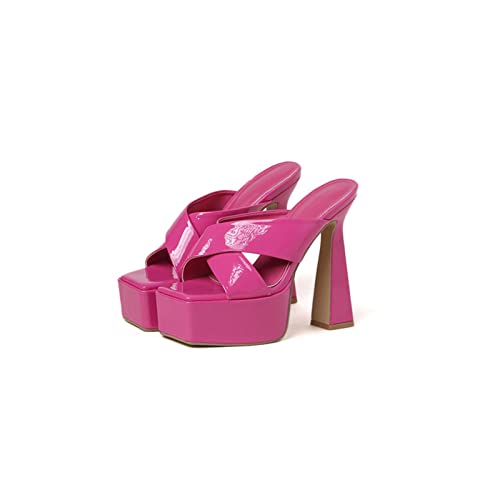 Sandales vernies à talons hauts 15cm avec sangle croisée chic