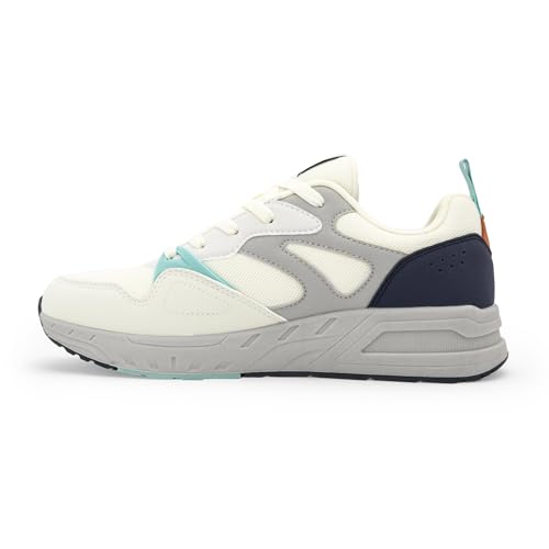 Image of Red Tape Men's Sneakers White Grey Pu Mesh Round Lace-Up