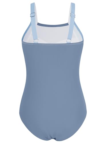 Image of Belovance Girls Swimsuits One Piece Bathing Suit Solid Color Block Tween Swimming Suit Beach Swimwear Quick Dry 5-14 Years