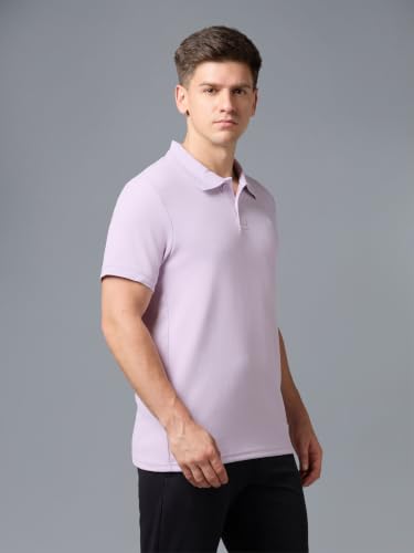 Image of TECHNOSPORT Men's Regular Fit Half Sleeve Polo T-Shirt with Collar, ELASTO Plus Quick Dry Moisture Wicking Polo Tee for Gym Sports Golf and Casual Wear