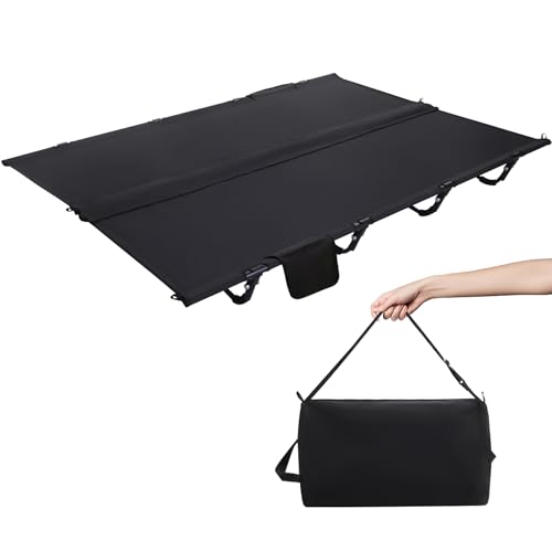 REDCAMP 2 Person Double Camping Cot for Adults 55 Extra Wide Folding Backpacking Cot with Carry Bag Portable Elevated Camping Bed for Hiking Beach