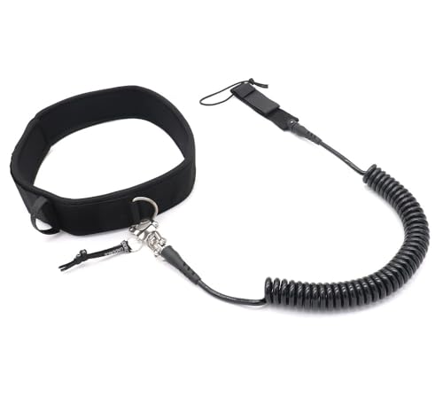 HouseVibe Surf Leash Quick Release Waist Belt for Paddle Boards 10 ft Adjustable Coiled Leash for...