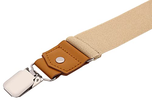 Image of Suspenders for Men Y Back Adjustable Elastic with Strong Clips 47 Inches
