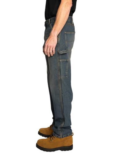 Image of FULL BLUE Carpenter Denim Jeans, Relaxed Fit, Utility Pocket & Hammer Loop