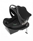 BabyVoyage i-Size 40-85cm Babyschale Autositz, Kindersitz mit isofix Basisstation, Autositz von geburt Gruppe 0+, Einsatz für die Jüngsten im set,UPF 45+ Sonnenschutz, atmungsaktives Mesh Schwarz