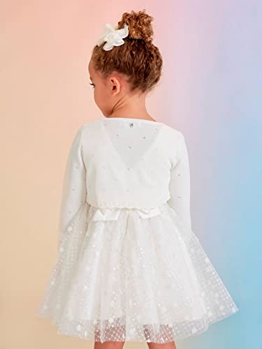 Abel & Lula Knit Bolero Cardigan for Girls White2