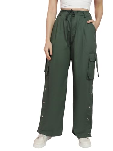 Image of KOTTY Women's High Rise Relaxed || Straight || Joggers Fit Cargo's for Pants || Trousers