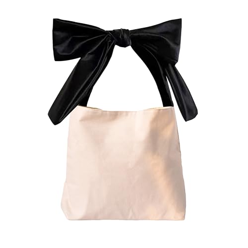 Bolso Tote de Lona Gruesa con Moño Estilo Coqueta miniatura 1
