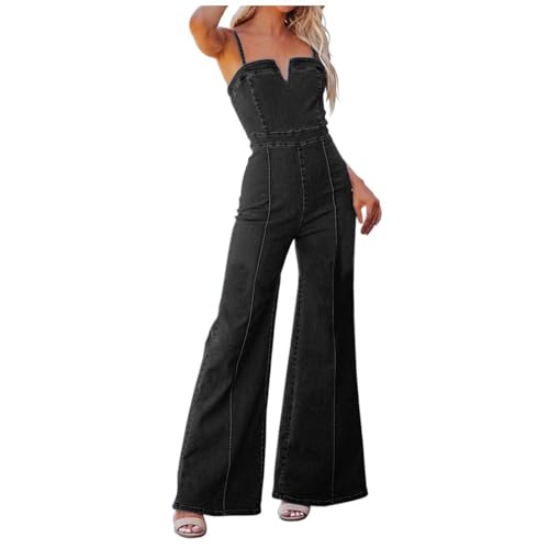 Combinaison en denim pour femme en coton délavé clair casual