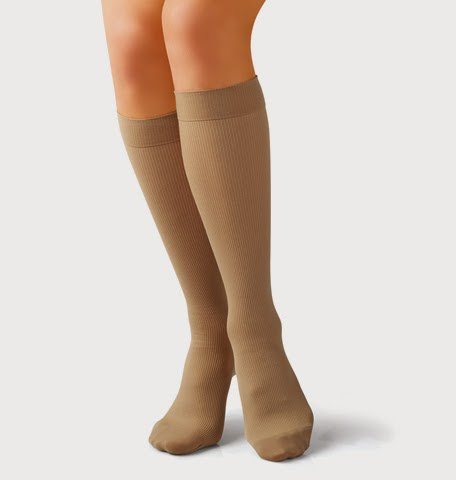 Tonus ElastElastic Medical Compression Long Socks Closed Toe - 10-18 mmHg - Medium (Sand Beige)