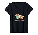 Photo Gallery donna retro irish setter mom funny dog mom vintage maglietta con collo a v Photo Gallery donna retro irish setter mom funny dog mom vintage maglietta con collo a v