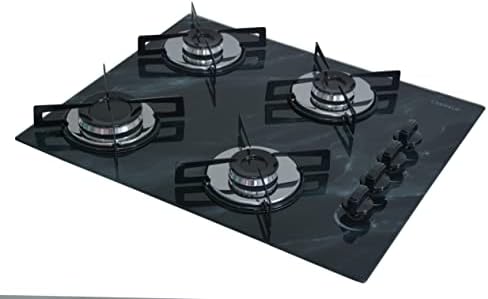 Cooktop Premium 4 Bocas Ultra Chama Marmorizado Preto Bivolt, 126