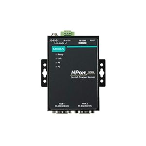 MOXA NPort 5250A-T 2 Port Device Server, 10/100M Ethernet, RS-232/422/485, DB9 Male, 15KV ESD, 0.5KV Serial Surge, 12~48VDC, -40~75C