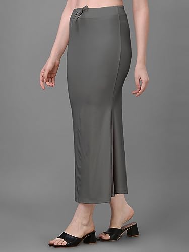 Image of Women's Saree Shapewear Petticoat, Cotton Blend Stretchable Mermaid Skirt, High Waist Tummy Control, Smooth Curve Fit with Adjustable Drawstring