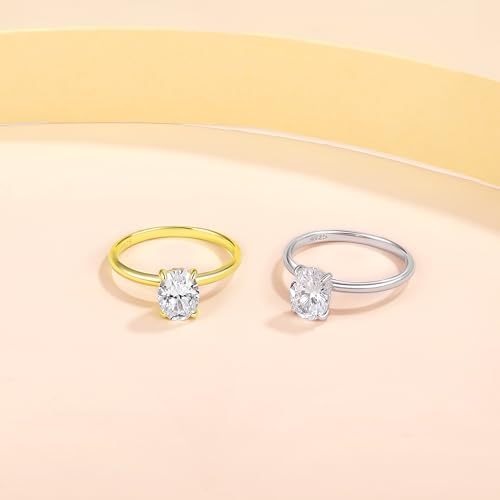 Elspeth 925 Sterling Silver Engagement Ring for Women Oval/Radiant/Pear/Cushion/Princess/RoundCut Cubic Zirconia Promise Ring Size 4-103