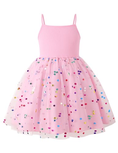 Image of PATPAT Girl's Tulle Dress Tutu Party Birthday Poster Formal Fancy Flower Princess Dresses