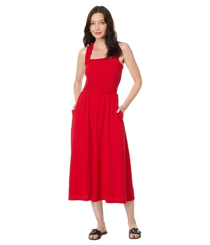 tommy hilfiger smocked midi dress Tommy Hilfiger Women's Sintched Waist Midi Dress