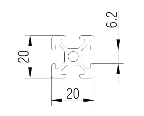 Aluminium Profile 20 x 20 mm 1100 mm 6 Pieces, Pack of 6 - Image 4