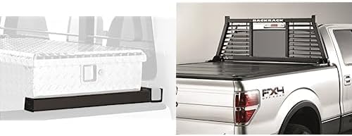 RealTruck Backrack Original, marco de rack acortado + kit de herramientas para uso con cubierta tonneau de parte superior ancha, combo  Negro, sin